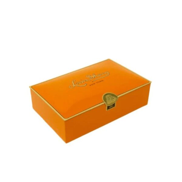 This emblematic gift box is composed of a house selection of exquisite Louis Sherry truffles renown for their creamy texture and exceptional silkiness.  A truly delightful gift for anyone to indulge in the pleasure of fine chocolate. Tin: 6.3″L x 4″W x 1.75″T. 12 truffles per tin. Net. wt. 6 ounces. Shelf life: 9 months. Made in the USA of imported materials.