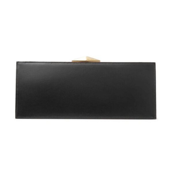 Diamond Cocktail leather clutch bag. Outer: Calf Leather 72%, Brass 28%. Lining: Ecovero 72%, Silk 28%. Calf leather. Gold-tone hardware. Engraved logo. Top clasp fastening. Single detachable top handle. Internal logo plaque. Internal slip pocket. Main compartment.