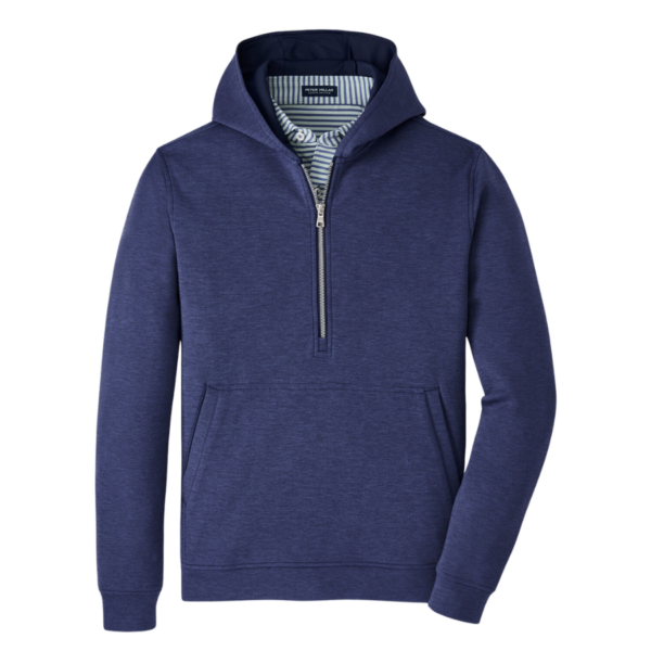 Men's 80% polyester / 12% spandex / 8% lyocell hoodie. Tailored Fit. Four-way stretch and lightweight warmth. Machine wash cold with like colors; lay flat to dry. Imported.