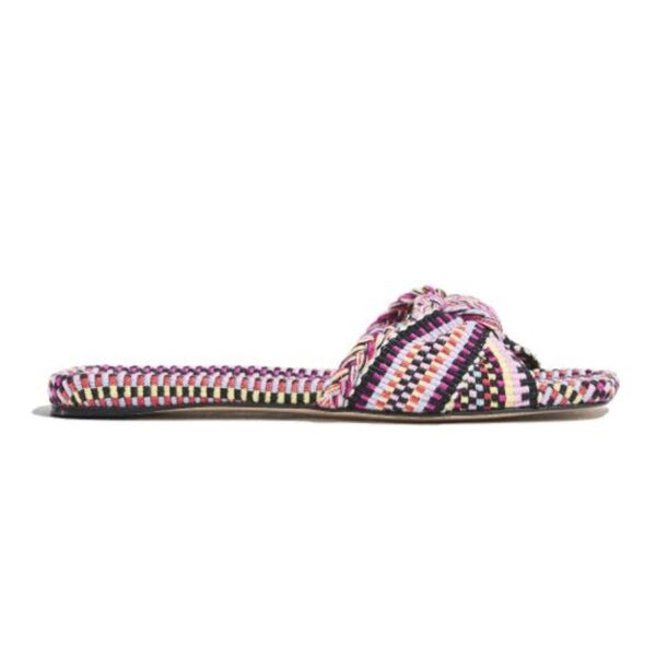 Lucia Sandal by Amambaih in color paradise. Woven multicolor sandal.