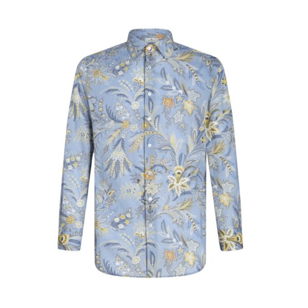 Cotton shirt embellished with an all-over floral Paisley print. 100% cotton. Regular fit. Spread collar. Double-buttoned working cuffs. Made in Italy.