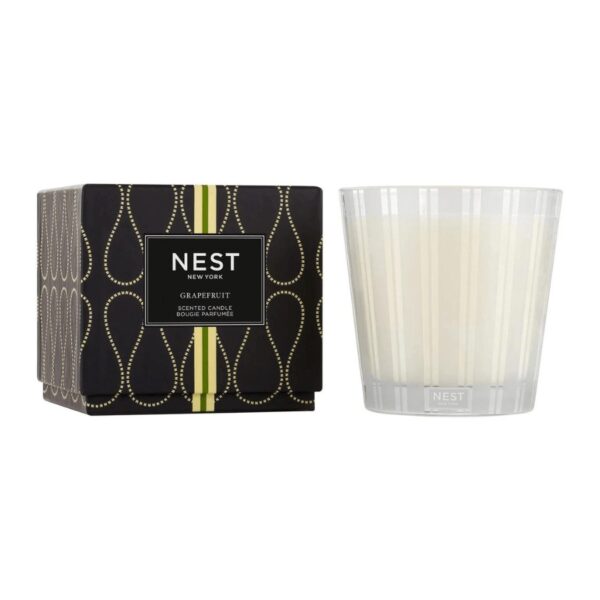 Uplift your senses with this bestselling fragrance, Grapefruit. This 3-Wick Candle features the iconic scent’s exhilarating blend of pink pomelo grapefruit and watery green notes with lily of the valley and coriander blossom. Housed in a glass vessel etched with elegant, frosted stripes to complement any decor. 21.2 oz | 600 g. This exquisitely fragranced candle is meticulously crafted with a proprietary premium wax formulated so the candle burns cleanly and evenly and infuses a room with exceptional scent.