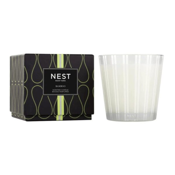 Create the aroma of a welcoming garden with this bestselling fragrance, Bamboo. This 3-Wick Candle features the iconic scent’s blend of white florals with an abundance of lush green notes and hints of sparkling citrus. Housed in a glass vessel etched with elegant, frosted stripes to complement any decor. 21.2 oz | 600 g. This exquisitely fragranced candle is meticulously crafted with a proprietary premium wax formulated so the candle burns cleanly and evenly and infuses a room with exceptional scent.