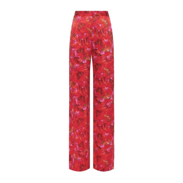 L'AGENCE's favorite straight-leg trouser, now in a brilliant ready-for-spring print. In pure silk, the Livvy trouser hugs from contoured waistband to upper thigh, then releases into a full straight leg for a balanced silhouette. Understated slit pockets and hidden closures blend seamlessly into the design. Pair with the coordinating Jane spaghetti top for a complete head-to-toe look. 100% Silk. Rise: 11.25". Inseam: 34". Leg Opening: 11".
