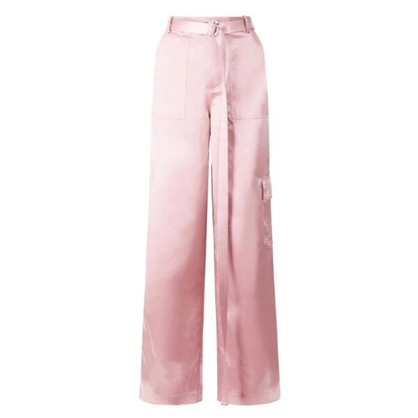 The Shay Pant is a wide leg satin pant featuring a matching d-ring belt detail and cargo pocket on the side. This style can be paired with The Lennox Jacket for a head-to-toe satin look. 100% Polyester. Dry Clean Only.
