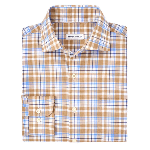 Crafted from ultra-soft, lightweight, and breathable cotton twill, this timeless plaid sport shirt exudes classic charm. Complete with a spread collar, French placket, and double-button barrel cuffs for a refined finish. Men's 100% cotton sport shirt. Classic Fit. Spread collar, French placket, double-button barrel cuffs. Machine wash cold with like colors. Lay flat to dry or dry clean. Imported.
