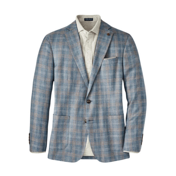 Made from a lightweight wool, silk and linen blend, this soft jacket adds instant refinement to your seasonal wardrobe. This style is constructed with a natural shoulder and a half-lined interior for easy wear and layering. It’s designed with a notched lapel, barchetta chest pocket and teardrop buttonholes. Finished with a hand-tacked lapel pin and genuine Italian horn buttons. Men's 49% wool / 30% silk / 21% linen soft jacket. Hand wash cold; lay flat to dry or dry clean. Imported.