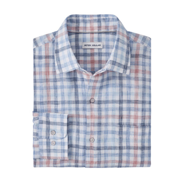 This coastal-ready sports shirt is made from soft and highly breathable linen. It's designed with a classic plaid pattern and features antiqued buttons for a lived-in look. Finished with a spread collar, French placket, chest pocket and double-button barrel cuffs. Men's 100% linen sport shirt Classic Fit. Spread collar, French placket. Machine wash cold with like colors. Lay flat to dry or dry clean. Imported.