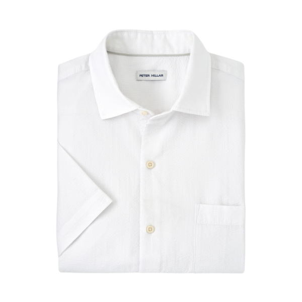 This short-sleeve sport shirt is made from an ultra-soft and breathable cotton seersucker. It’s finished with a spread collar, French placket, chest pocket and a slightly shorter length for casual wear. Men's 100% cotton sport shirt. Classic Fit. Spread collar, French placket. Machine wash cold with like colors. Lay flat to dry or dry clean. Imported.