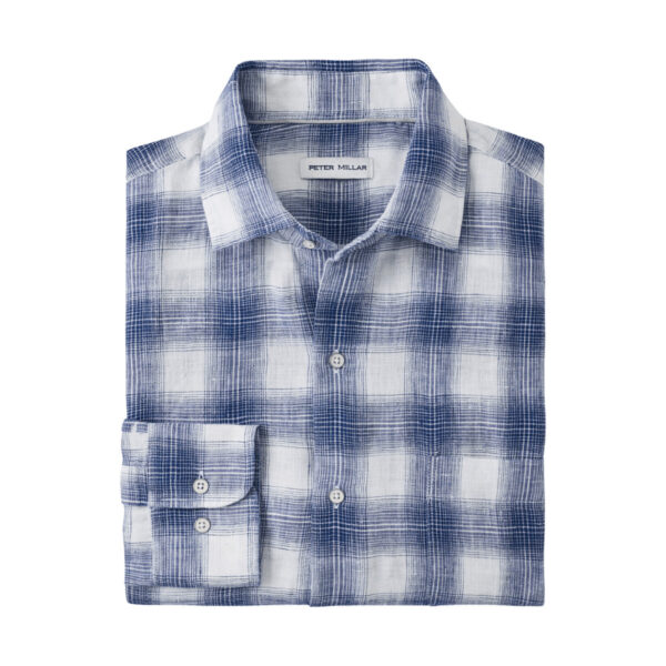 This coastal-ready sport shirt is made from a soft and highly breathable linen. It's designed with a classic plaid pattern and features antiqued buttons for a lived-in look. Finished with a spread collar, French placket, chest pocket and double-button barrel cuffs. Men's 100% linen sport shirt. Classic Fit. Spread collar, French placket. Machine wash cold with like colors. Lay flat to dry or dry clean. Imported.