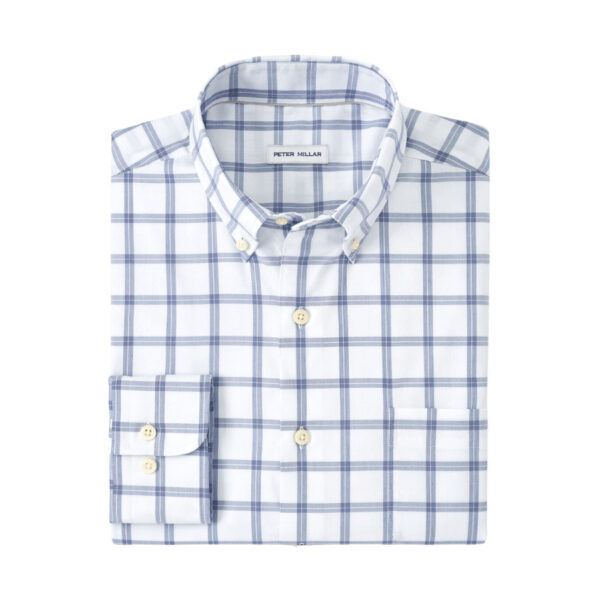 This sport shirt is crafted from a lightweight, ultra-soft cotton-performance twill with stretch, wicking properties, and all-day comfort. It’s completed with a button-down collar, French placket, and double-button barrel cuffs. Men's 42% cotton / 36% nylon / 17% Tencel / 5% spandex sport shirt. Classic Fit. Two-way stretch. Button-down collar, French placket, double-button barrel cuffs. Machine wash cold with like colors; Tumble dry low. Imported.
